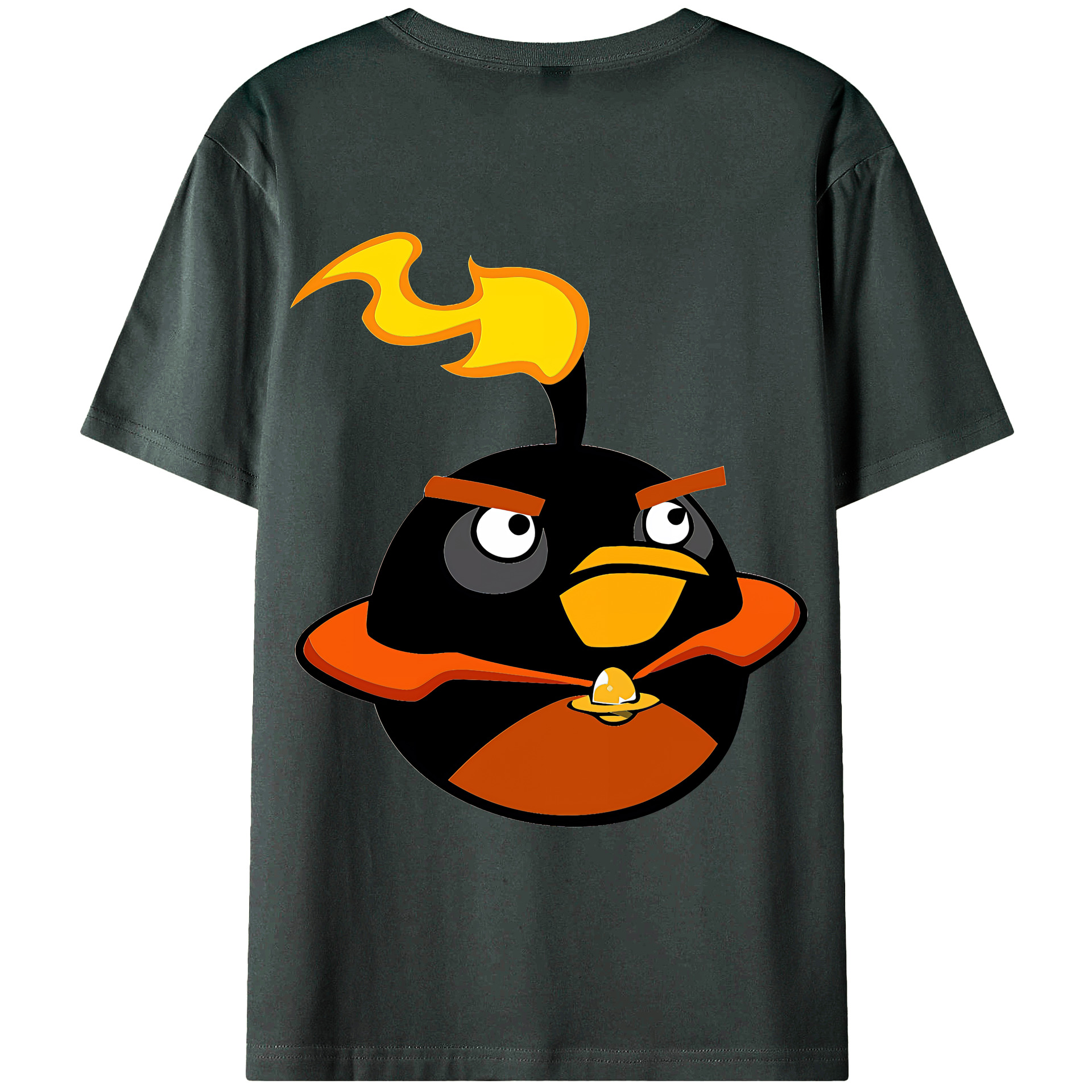 （画像用） Angry Birds アングリーバード 綿100％ メンズ半袖Tシャツ（バックプリント） 通気性